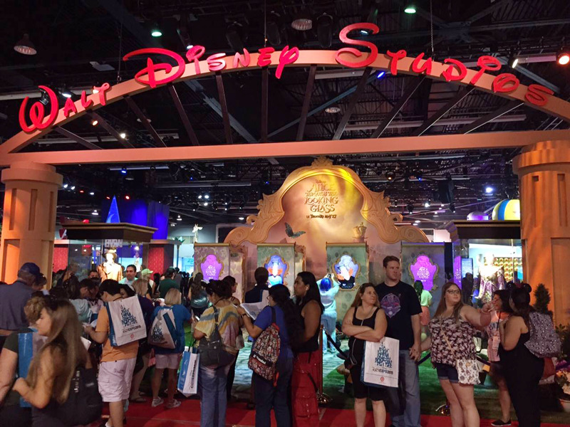 Wide onsite photo of the booth at the D23 convention floor