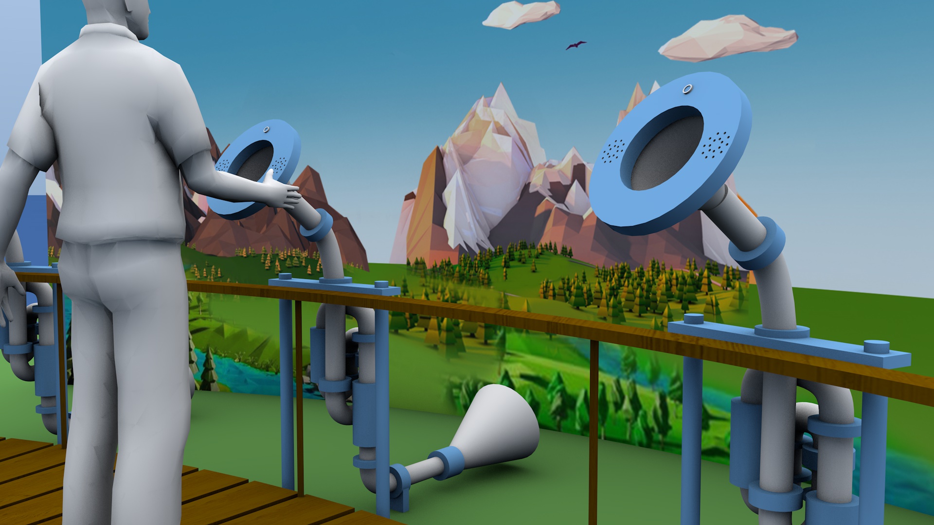 Close-up 3D render of the Sonic Overlook speaker structure