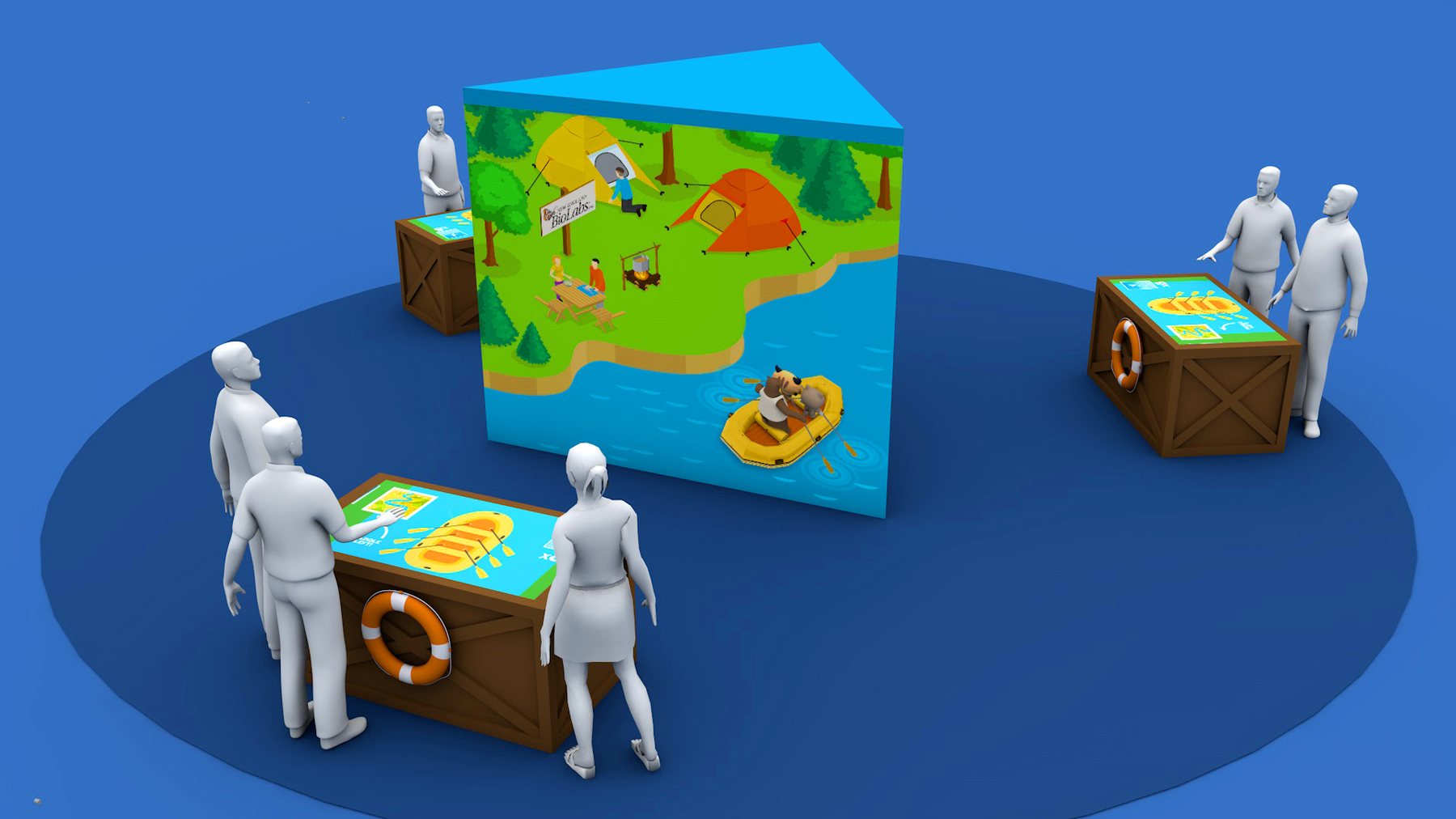 Innovation River app gallery screen, campsite story