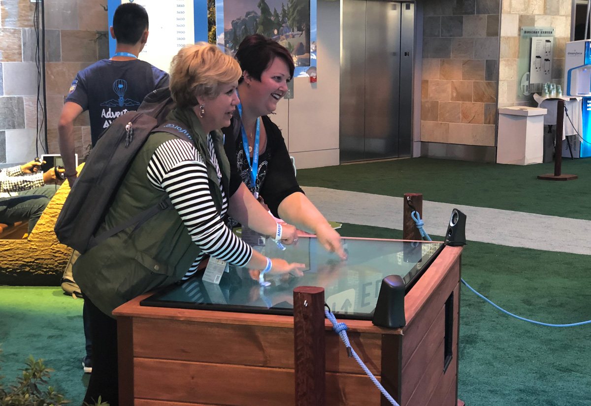 Guests gathered around the Innovation River table at Dreamforce