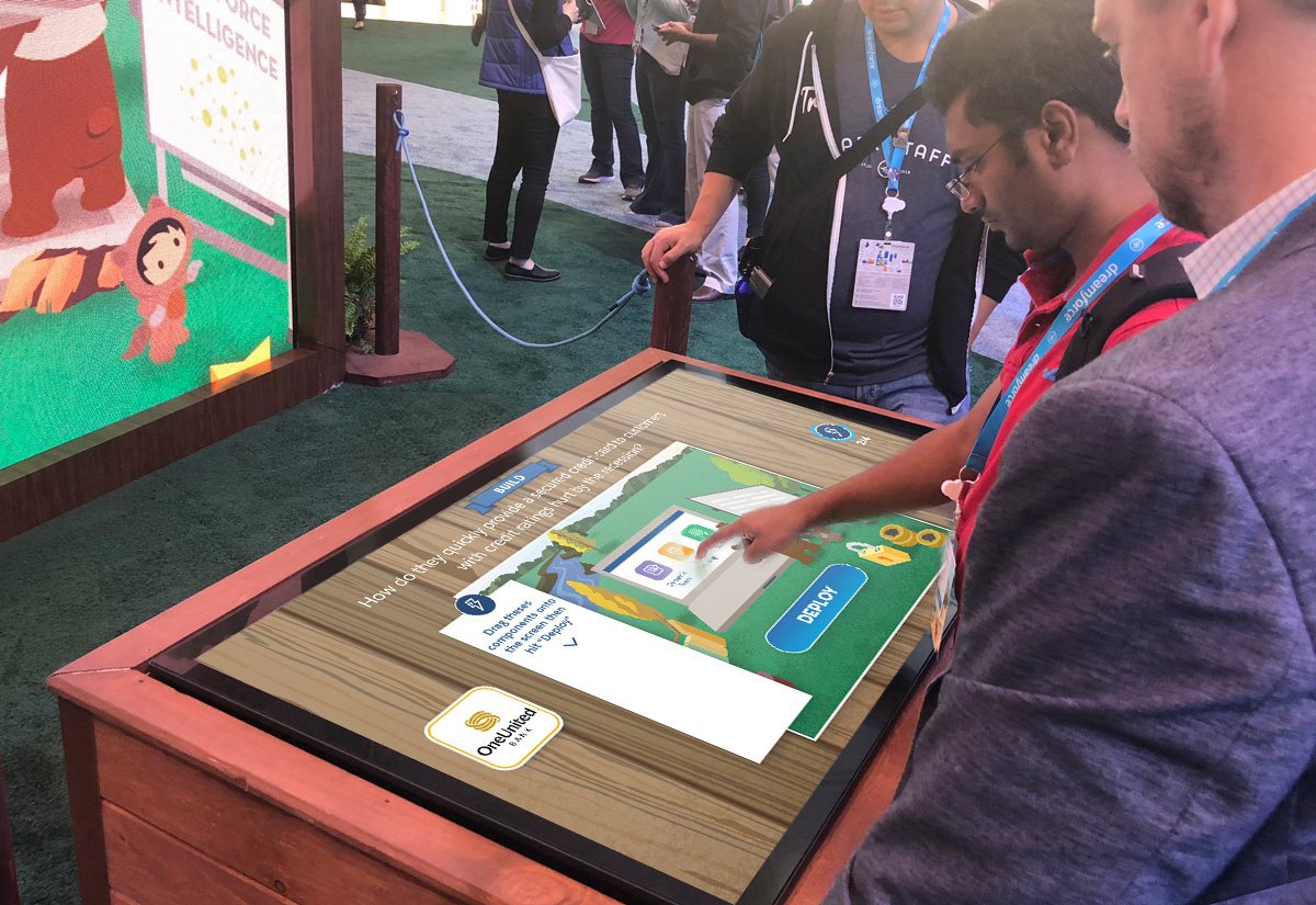 Guests engaging with the Innovation River experience