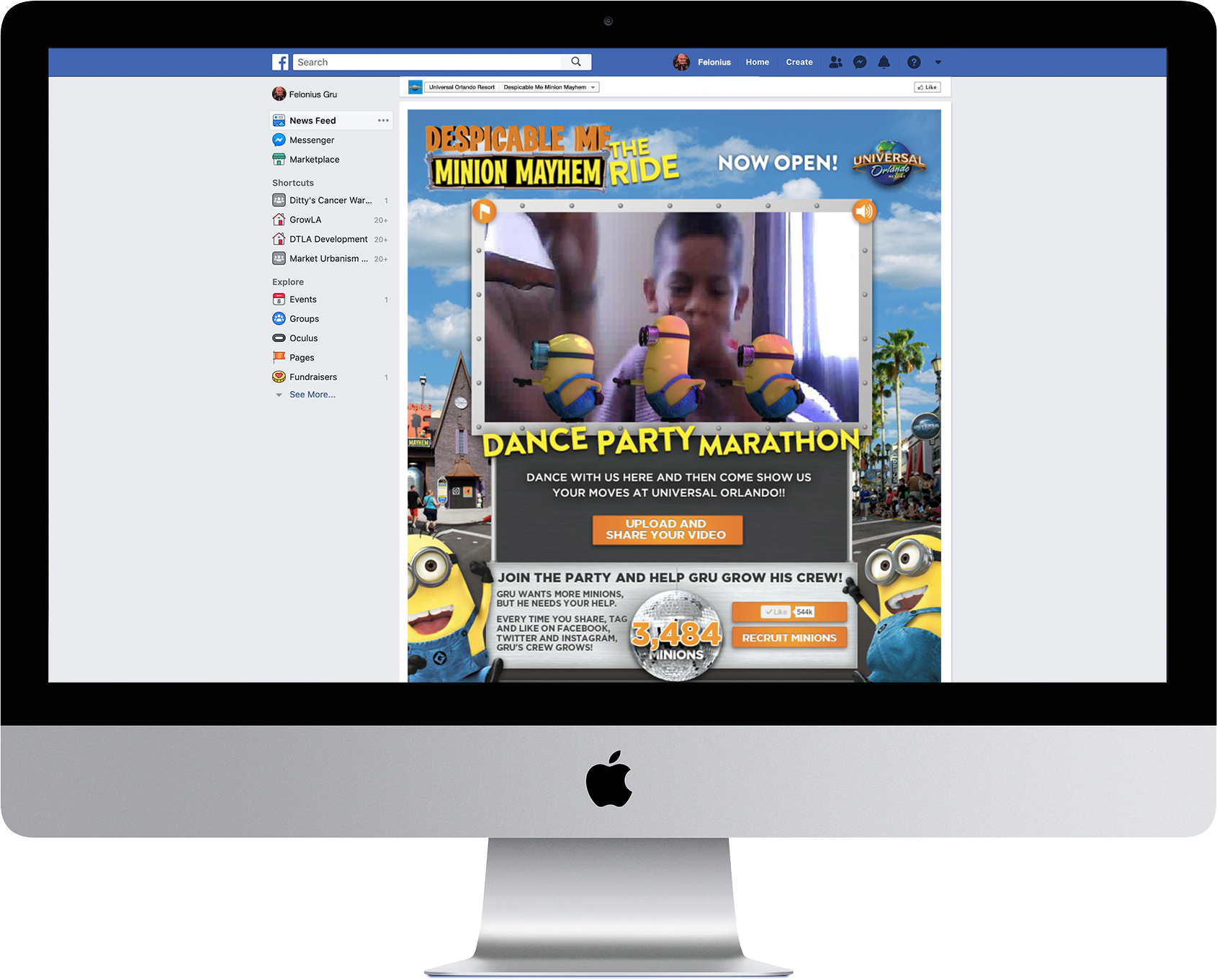 Despicable Me Minion Mayhem endless dance party app desktop screen