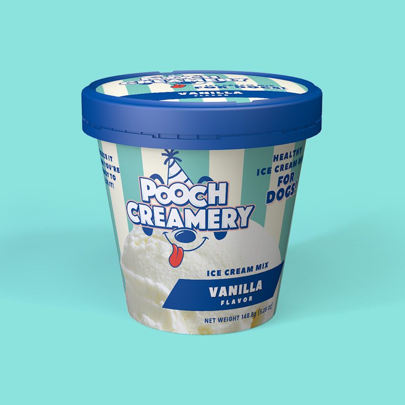 Pooch Creamery vanilla flavor label design