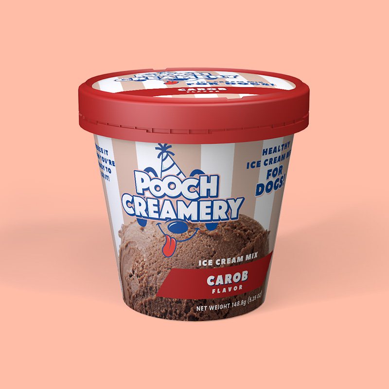 Pooch Creamery carob flavor label design