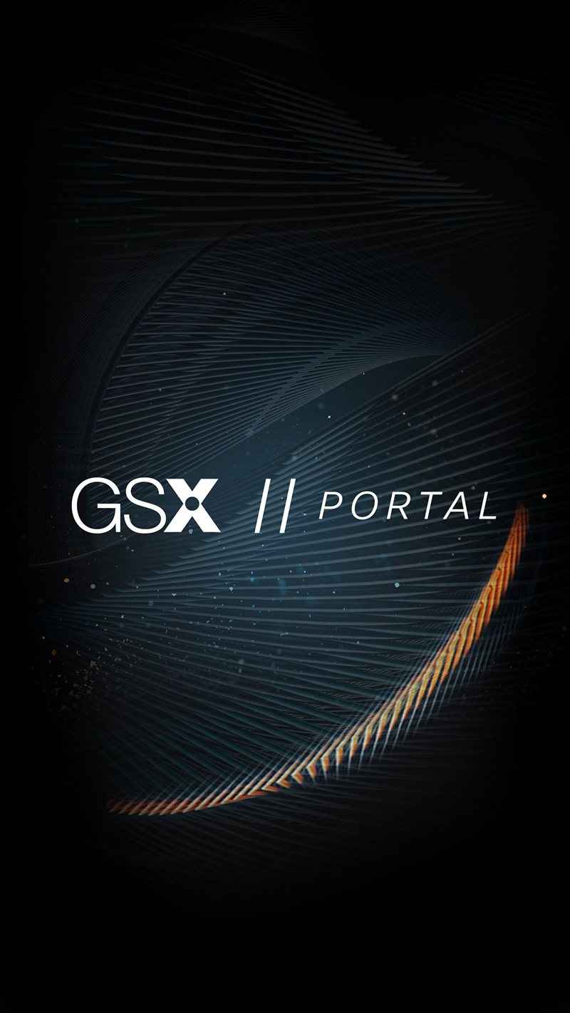 GSX Portal logo splash screen on the mobile companion app