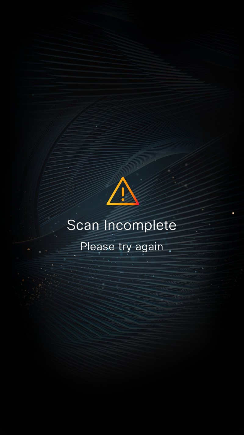 Portal UI showing a failed badge scan prompt